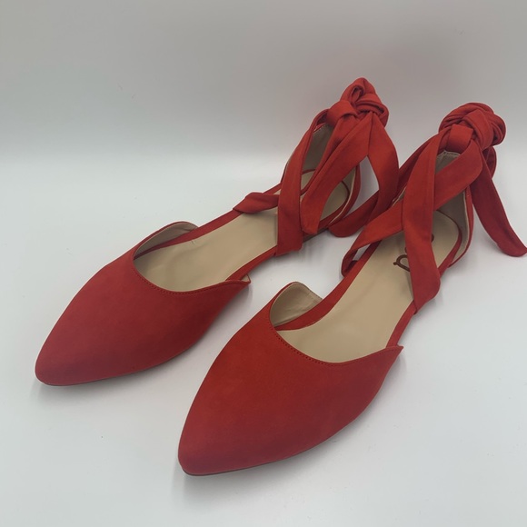 Red Ballet Vintage Comfortable Flats Soft Suede - Picture 7 of 10